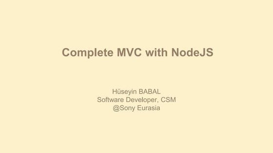 Complete MVC on NodeJS