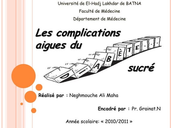 Complications aigues du diabأ¨te sucrأ©