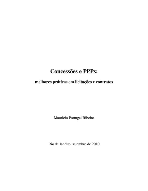 Concessoes e PPPs: melhores praticas em licitacoes e contratos - indice