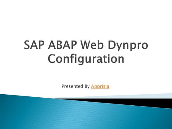 Configuration of SAP ABAP Web Dynpro