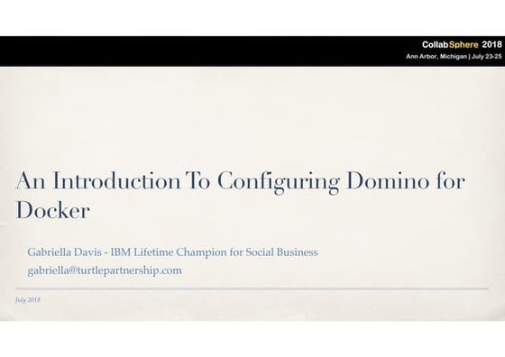 An Introduction to Configuring Domino for Docker