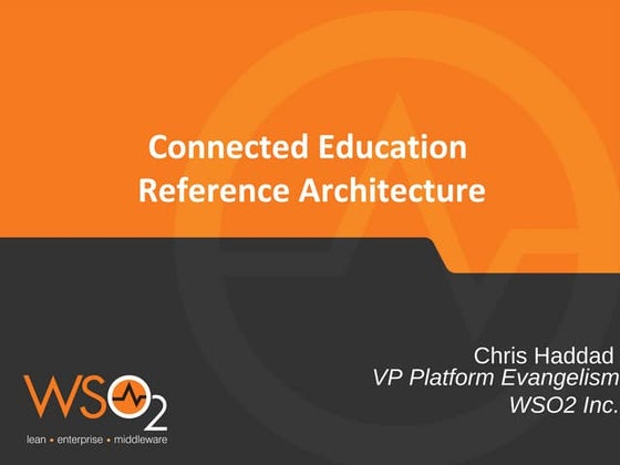 Connected Education Reference Architecture