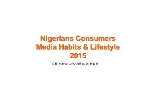 Consumer lifestyle in nigeria 2015 