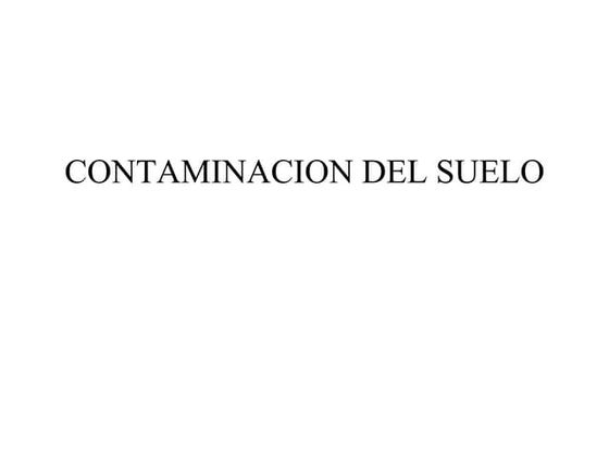Contaminacion del suelo