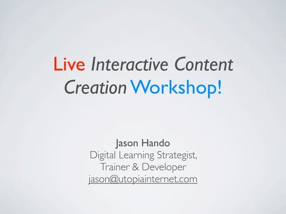Content Creation Workshop at NSWCEG 2009