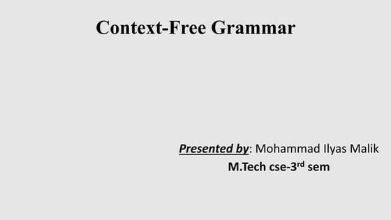 Context free grammar 