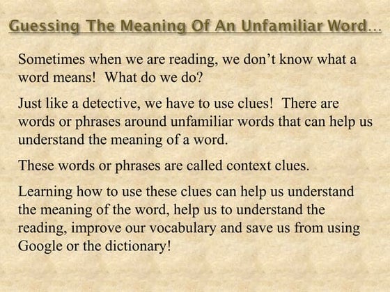 Context clues power point