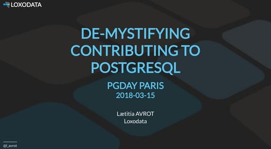 De-mystifying contributing to PostgreSQL