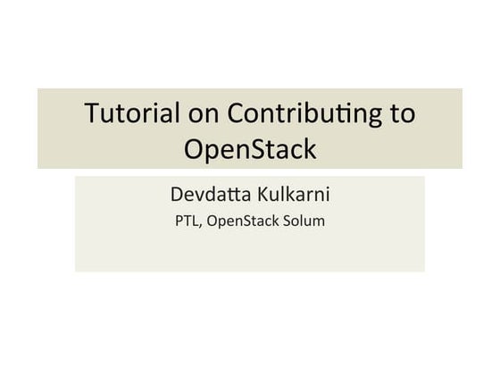 Contributing to OpenStack