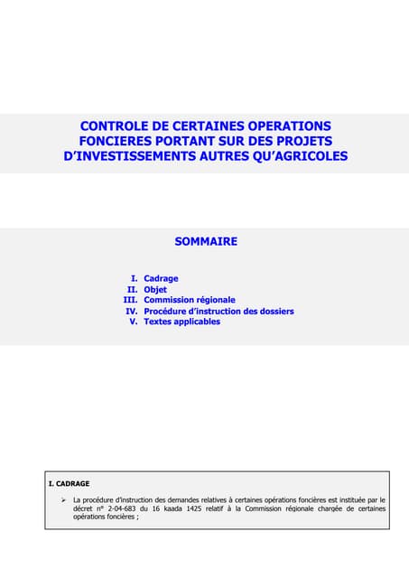 Controle de certains operations