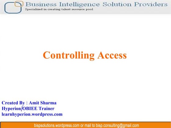 Controlling accesst 1 aug