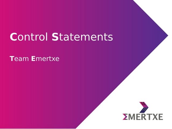 Python programming : Control statements