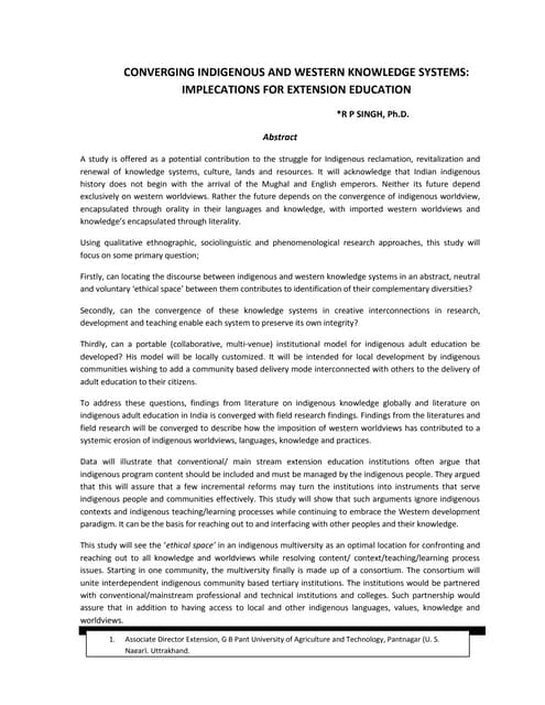 Converging indigenous and western knowledge systems