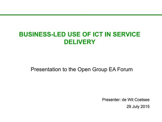 Corporate Governance of ICT in the Public Sector