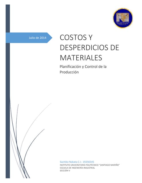 Costos y desperdicios de materiales