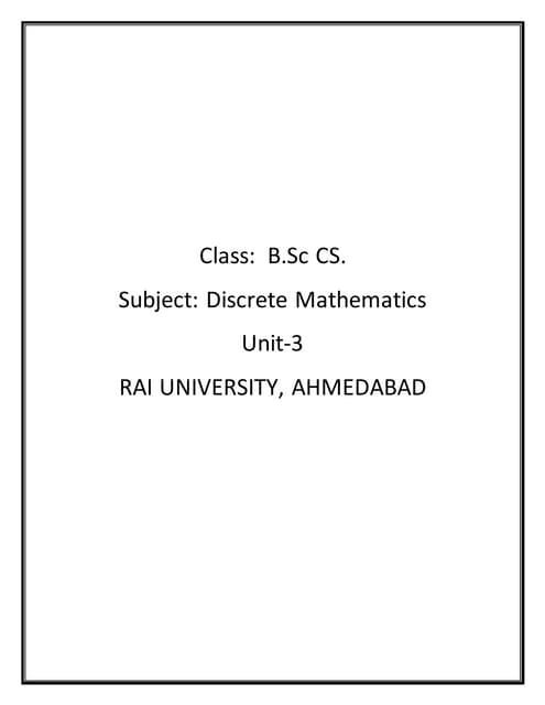 BSC_COMPUTER _SCIENCE_UNIT-3_DISCRETE MATHEMATICS