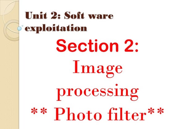 Cours photo filtre - collège pilote - Tunisie