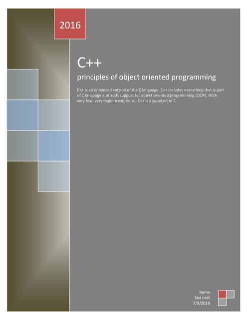 C++ [ principles of object oriented programming ]