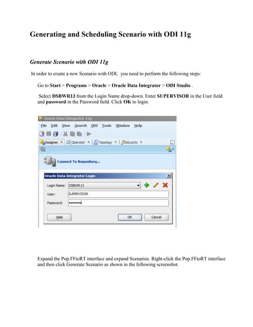 Create and Schedule scenario with ODI 11g