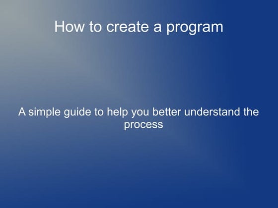 Creating a program from flowchart