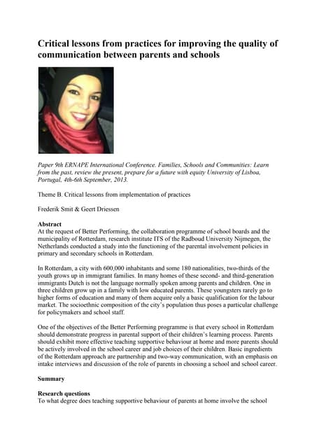 Critical lessons from practices for improving the quality of communication be...