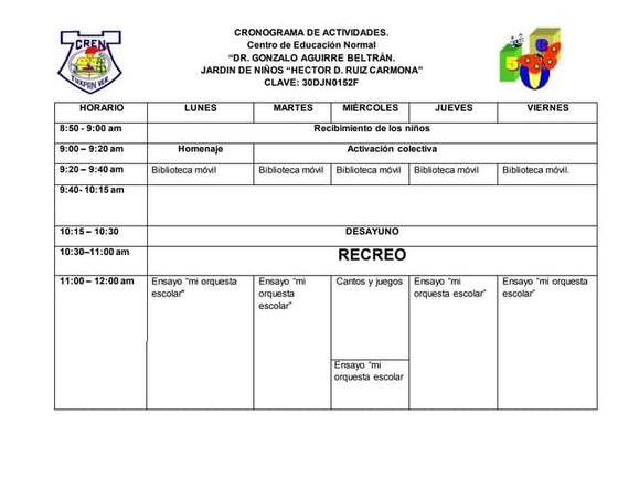 Cronograma de actividades
