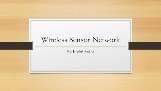 Wireless Sensor Network