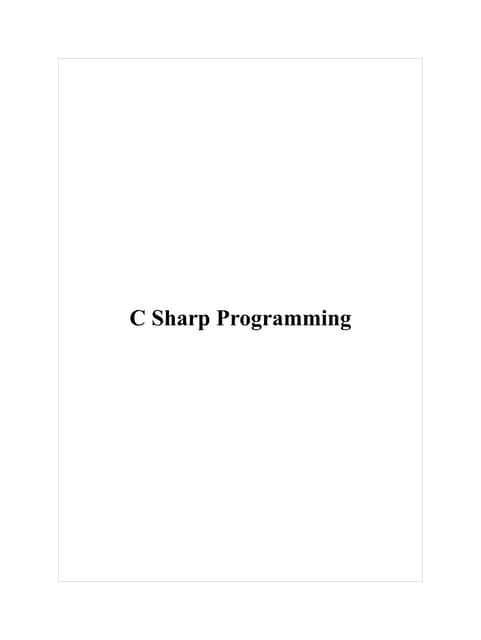 C sharp programming[1]