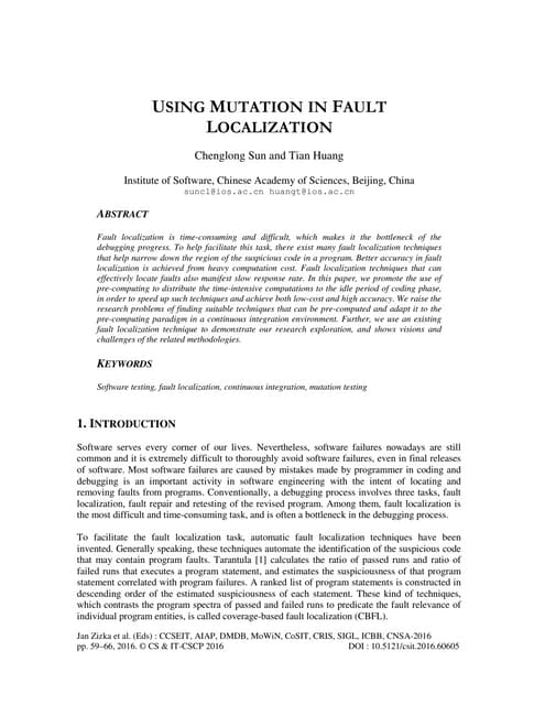Using Mutation in Fault Localization 