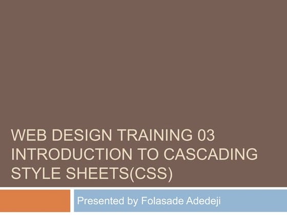 Introduction to CSS