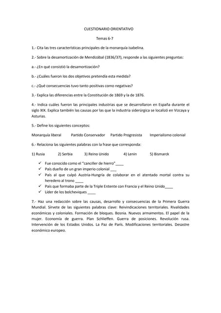 Cuestionario rec 2º ev