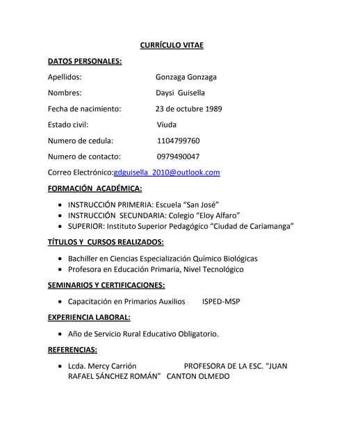 Currículo vitae