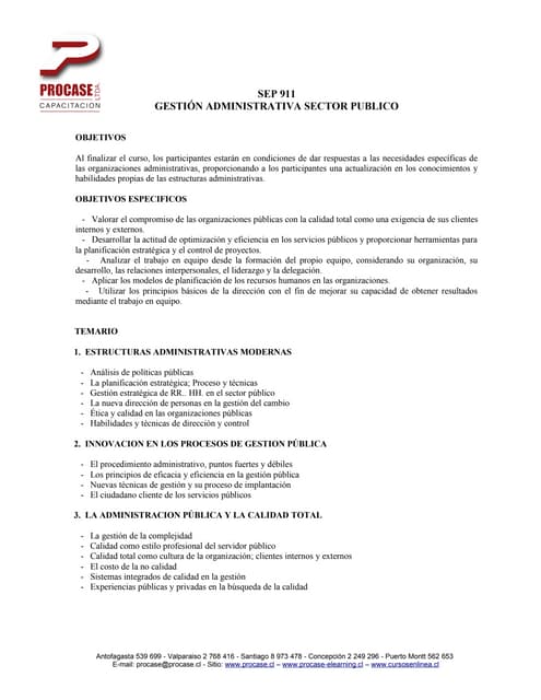 Curso sep 911   gestión administrativa sector público