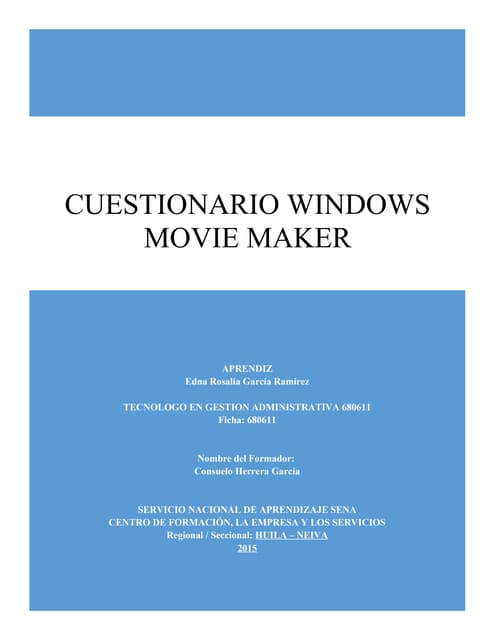 Custionario de movie maker