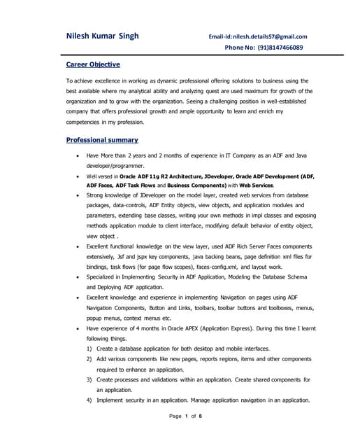 Resume--Nilesh kumar singh
