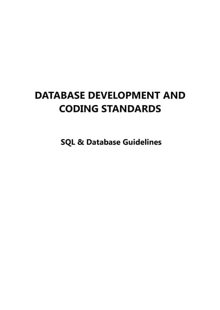 Database development coding standards