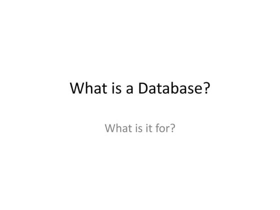 Databases 101