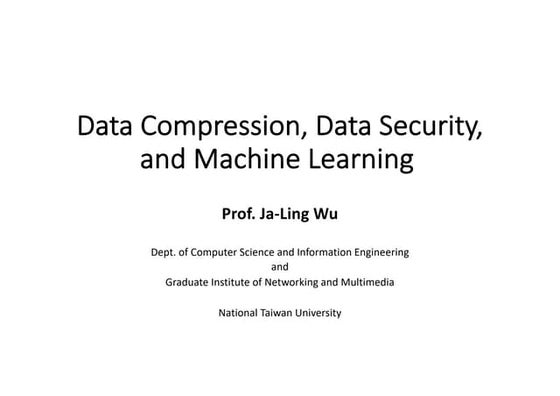 Data compression, data security, and machine learning
