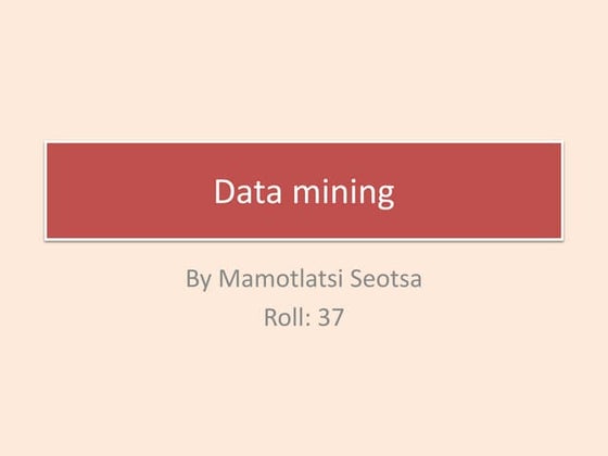 Data mining 