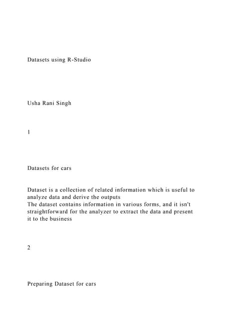 Datasets using R-StudioUsha Rani Singh.docx