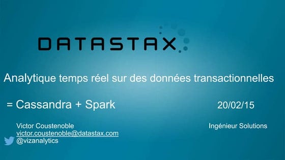 Spark + Cassandra = Real Time Analytics on Operational Data