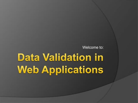 Data validation in web applications