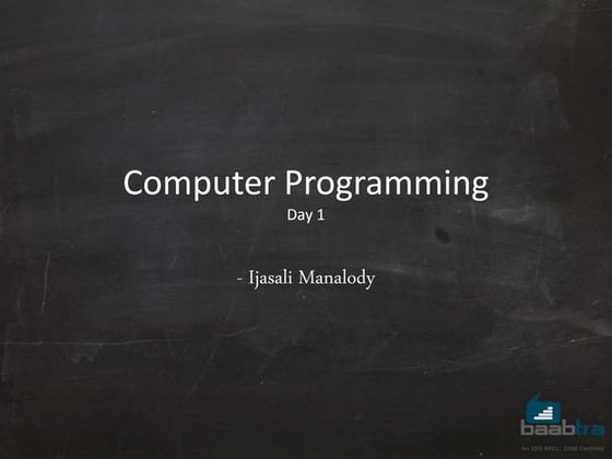 Algorithms - Introduction to computer programming