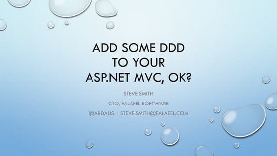 Add Some DDD to Your ASP.NET MVC, OK?