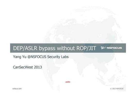 DEP/ASLR bypass without ROP/JIT