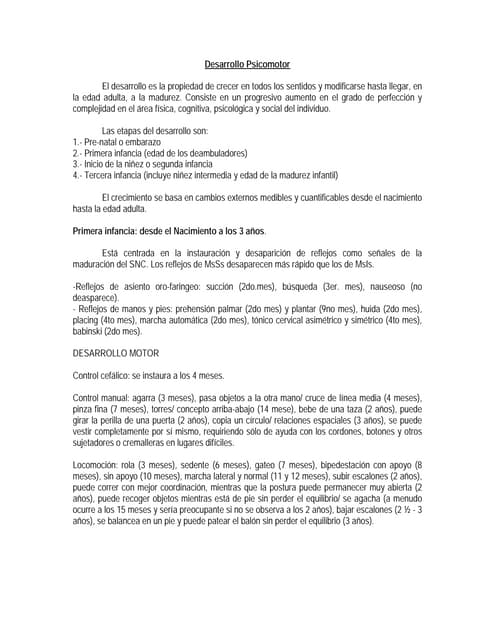 Desarrollo psicomotor