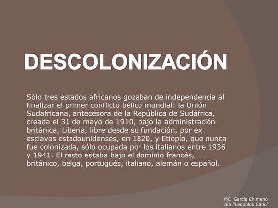 DescolonizacióN