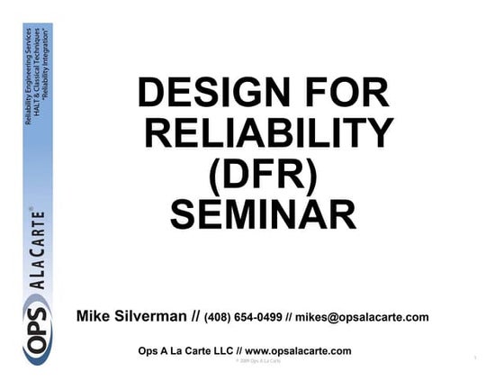 Design for Reliability (DfR) Seminar