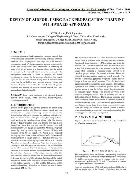 Design of airfoil using backpropagation training with mixed approach
