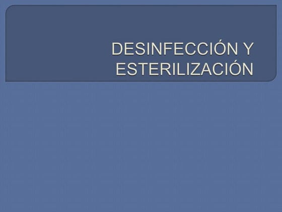 Desinfección y esterilización